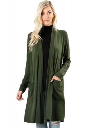 Fashion Cardigan - Army Green