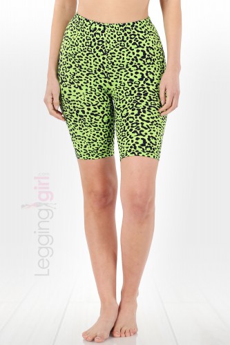 Buttersoft Biker Shorts -  Green Leopard